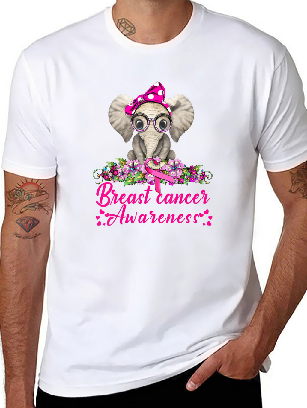 Breast Cancer Awareness Elephant T-Shirt