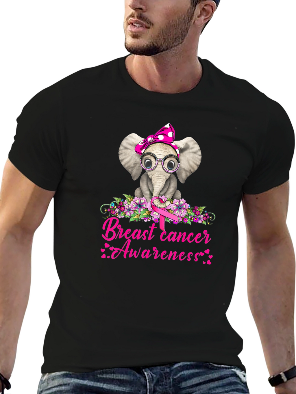 Breast Cancer Awareness Elephant T-Shirt