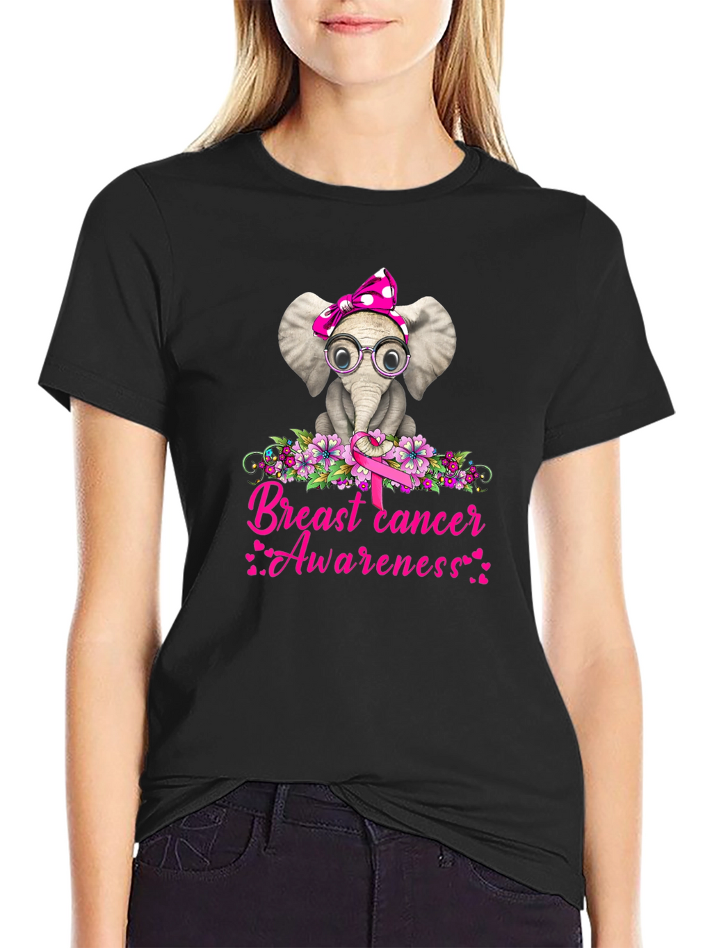 Breast Cancer Awareness Elephant T-Shirt