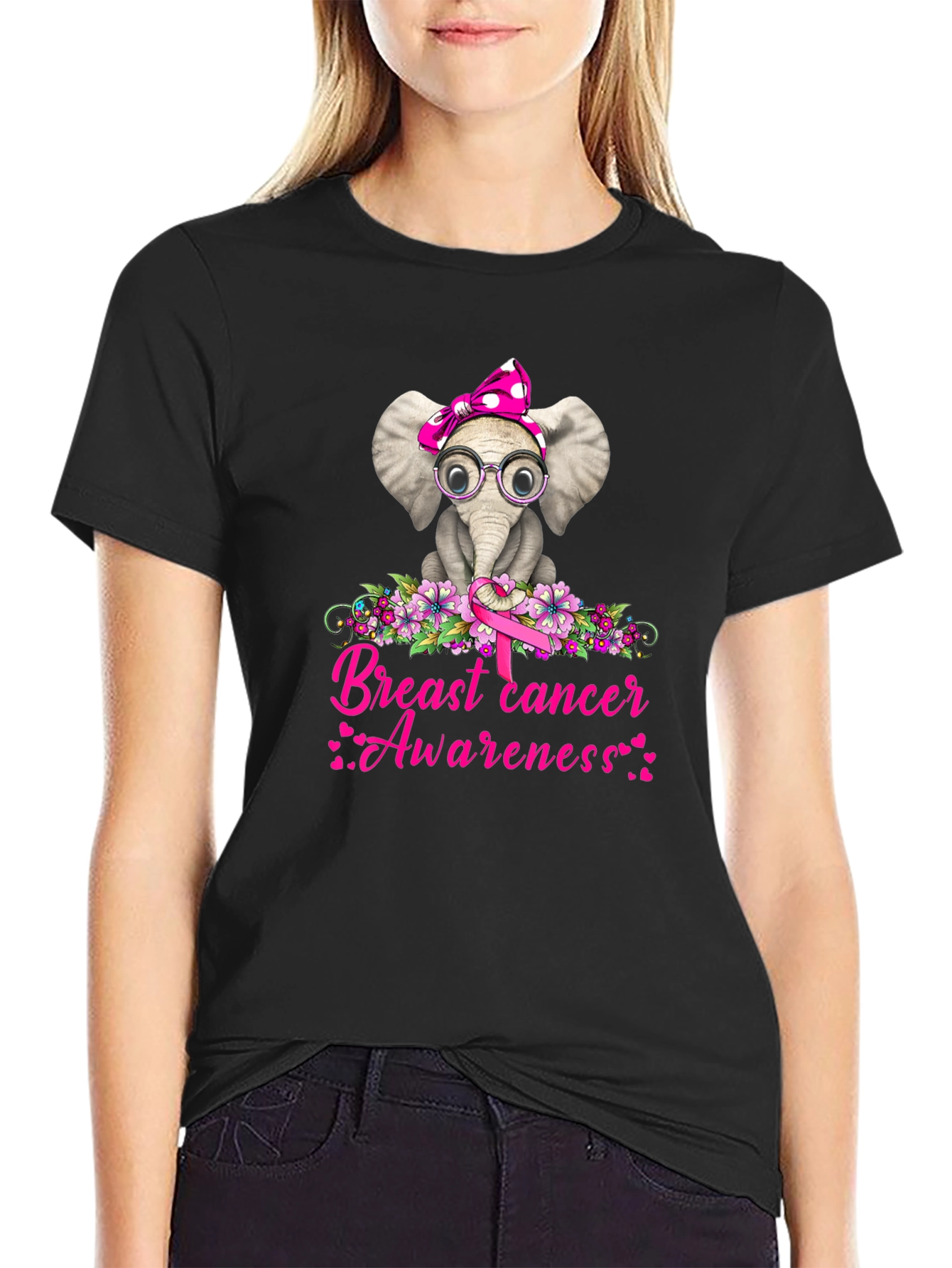 Breast Cancer Awareness Elephant T-Shirt