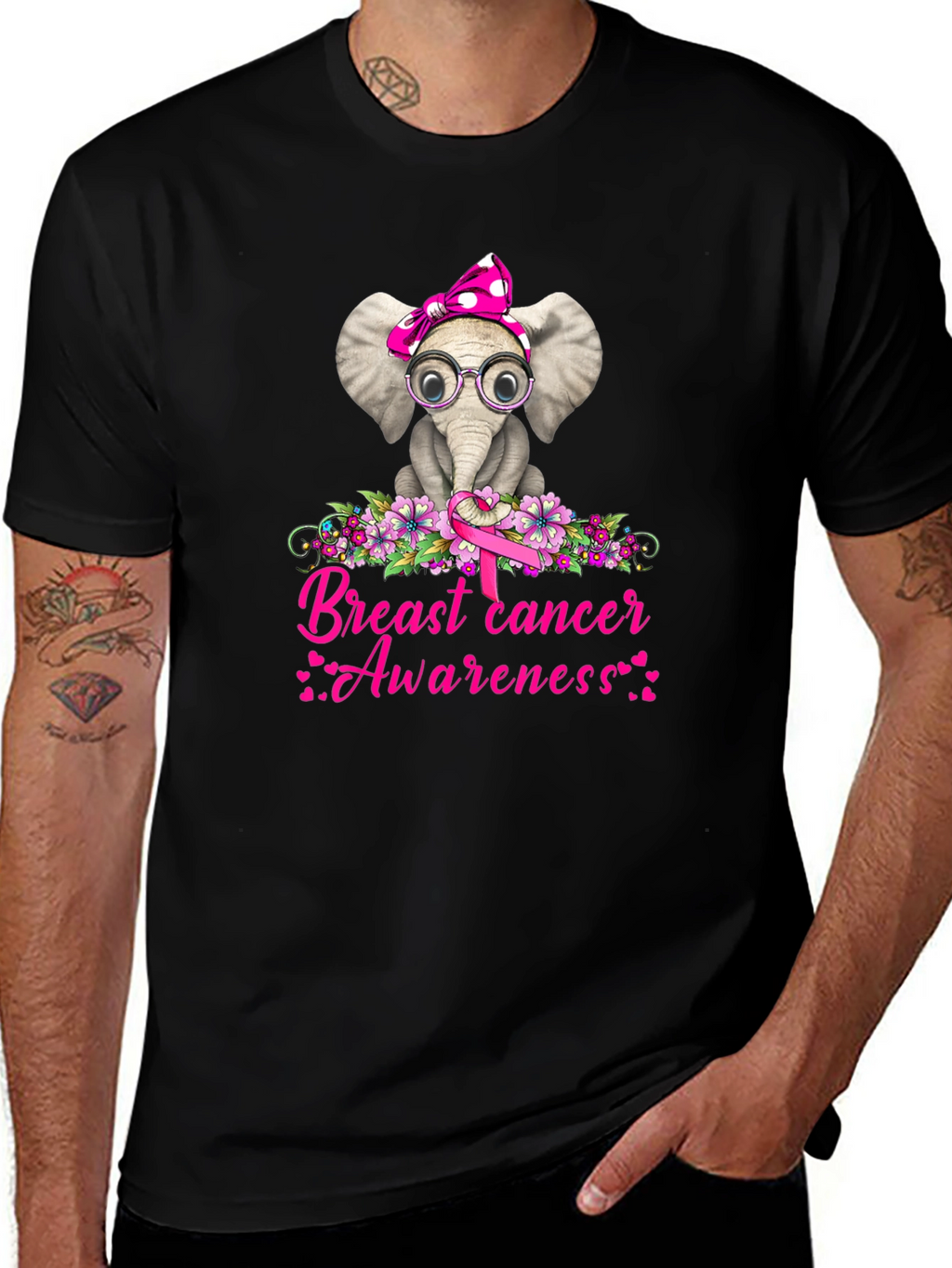 Breast Cancer Awareness Elephant T-Shirt