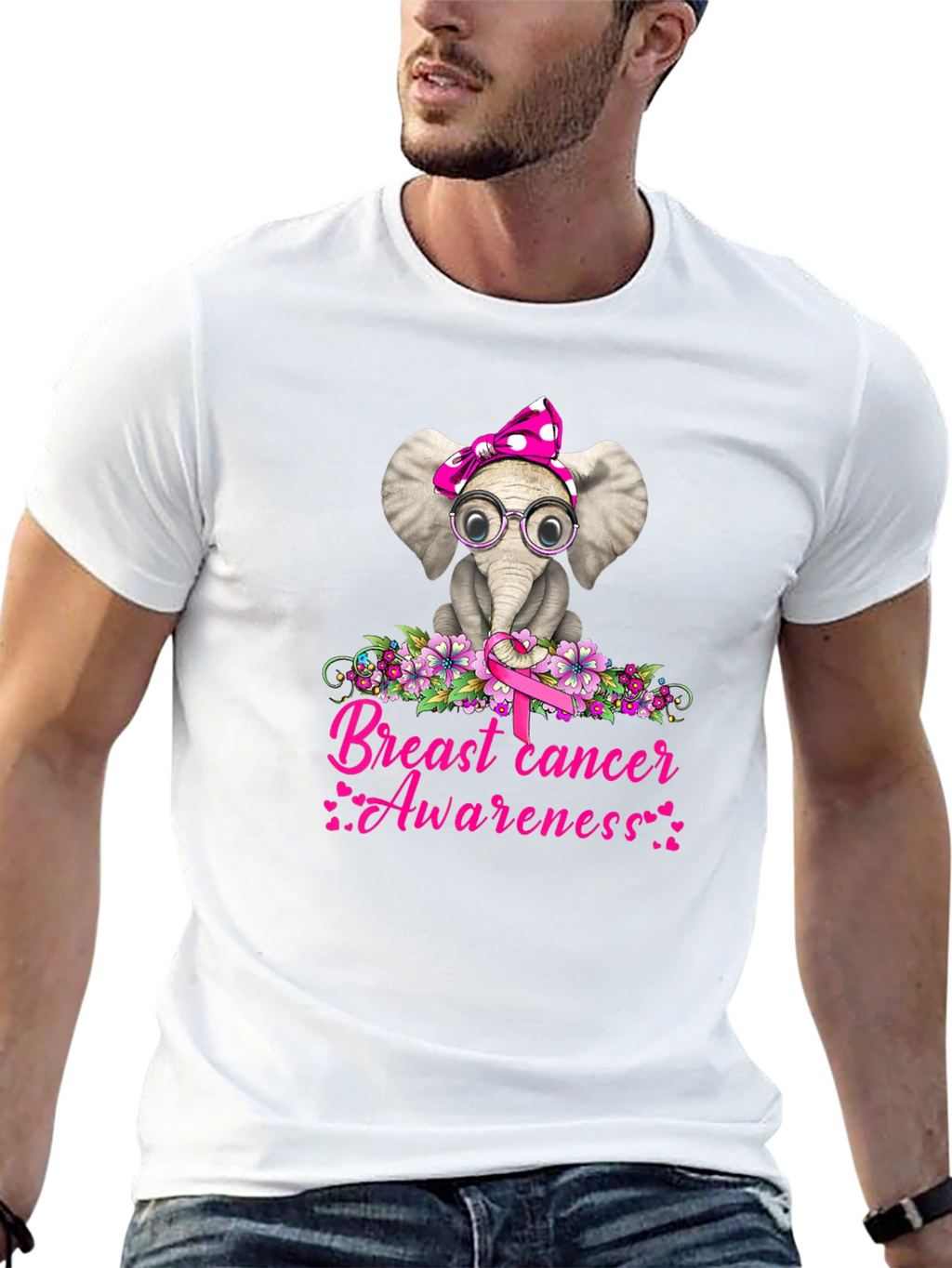 Breast Cancer Awareness Elephant T-Shirt