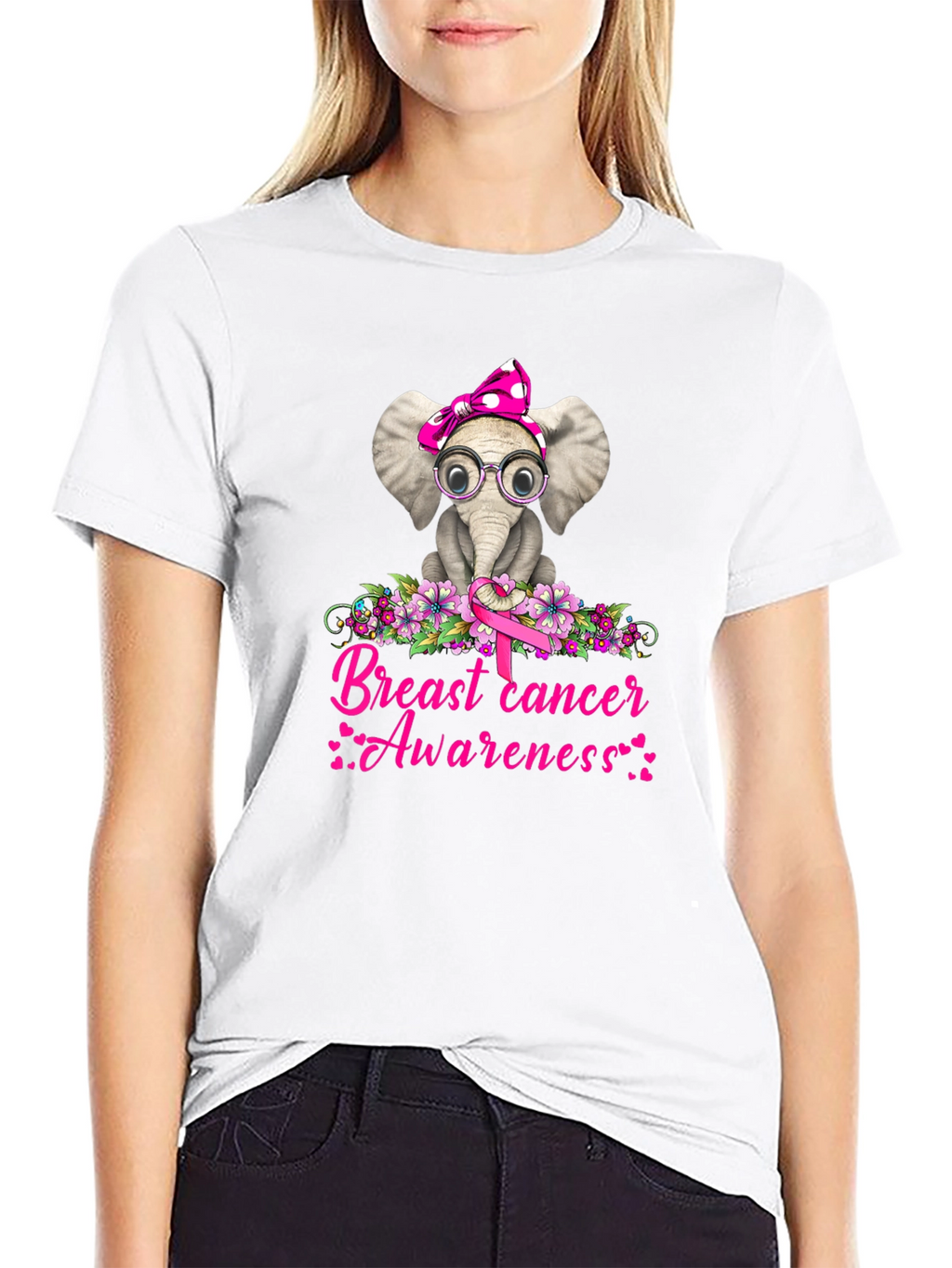 Breast Cancer Awareness Elephant T-Shirt