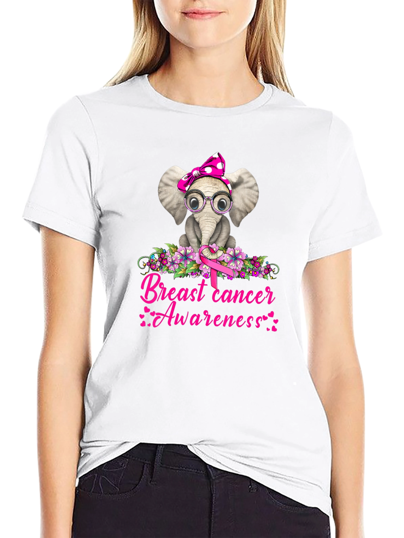 Breast Cancer Awareness Elephant T-Shirt