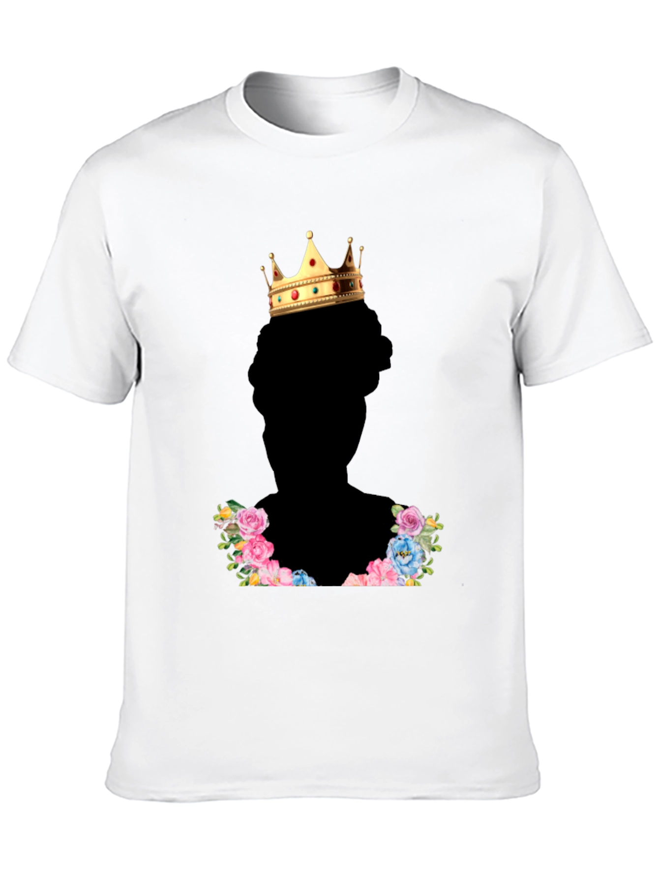 King Crown Floral T-Shirt - Stylish Black Tee