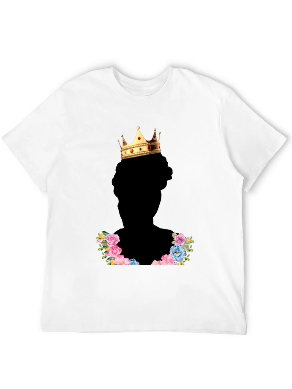 King Crown Floral T-Shirt - Stylish Black Tee