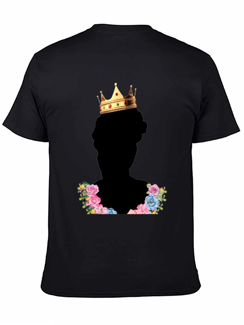 King Crown Floral T-Shirt - Stylish Black Tee