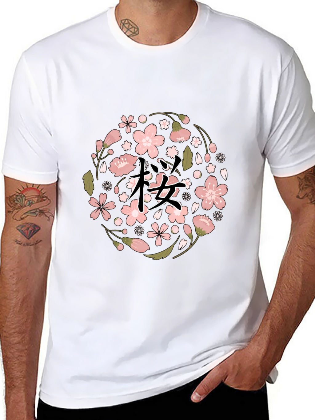 Cherry Blossom Graphic Tee - Black