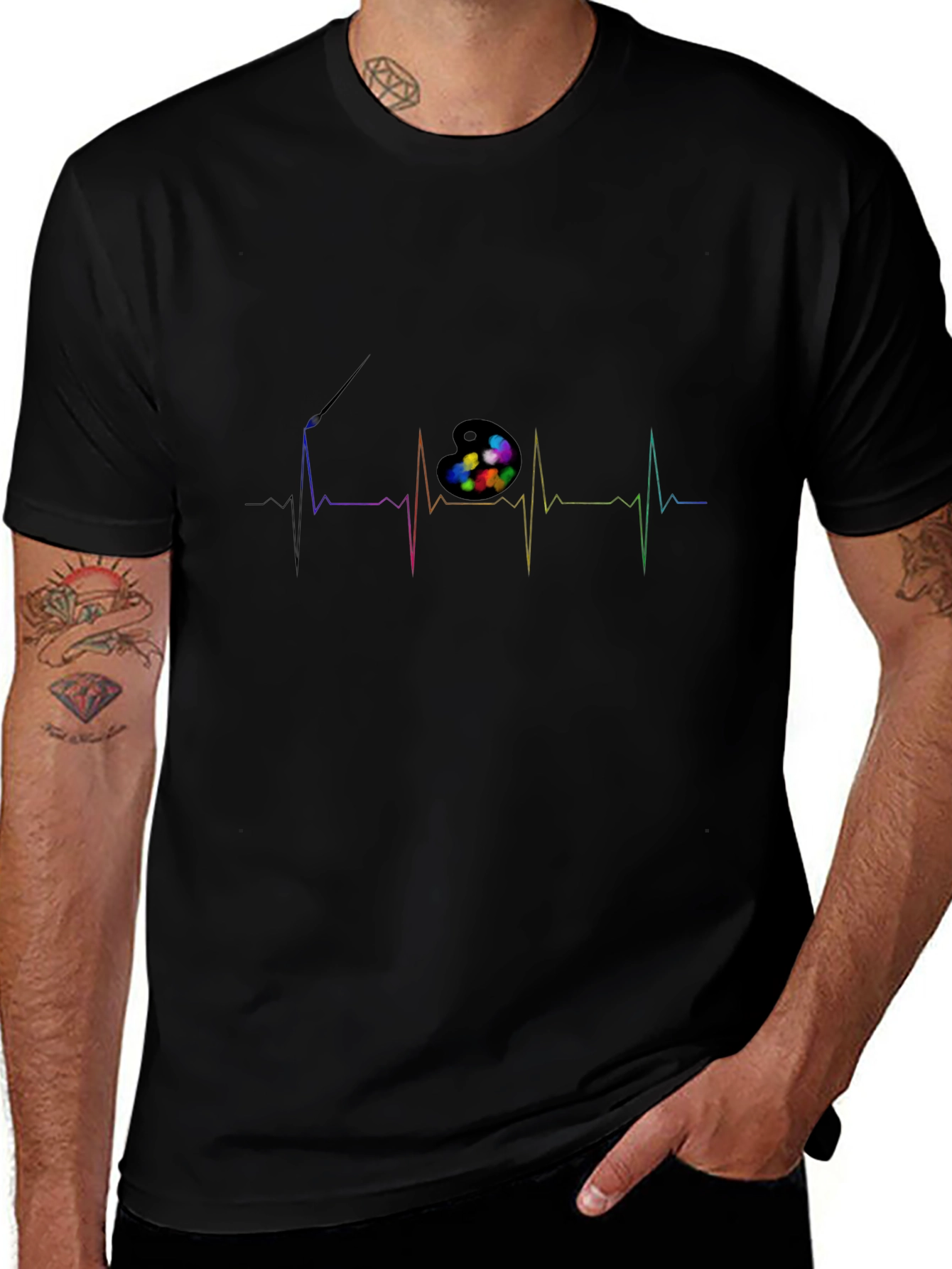Artist Heartbeat T-Shirt - Creative Palette Pulse Design