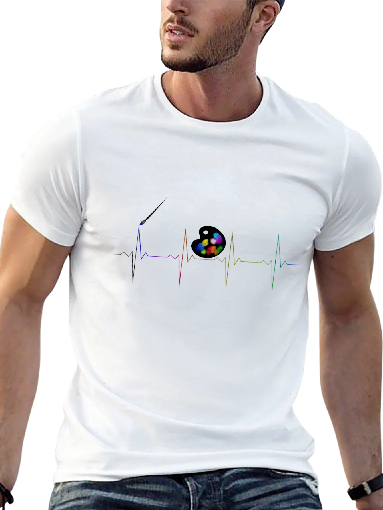 Artist Heartbeat T-Shirt - Creative Palette Pulse Design