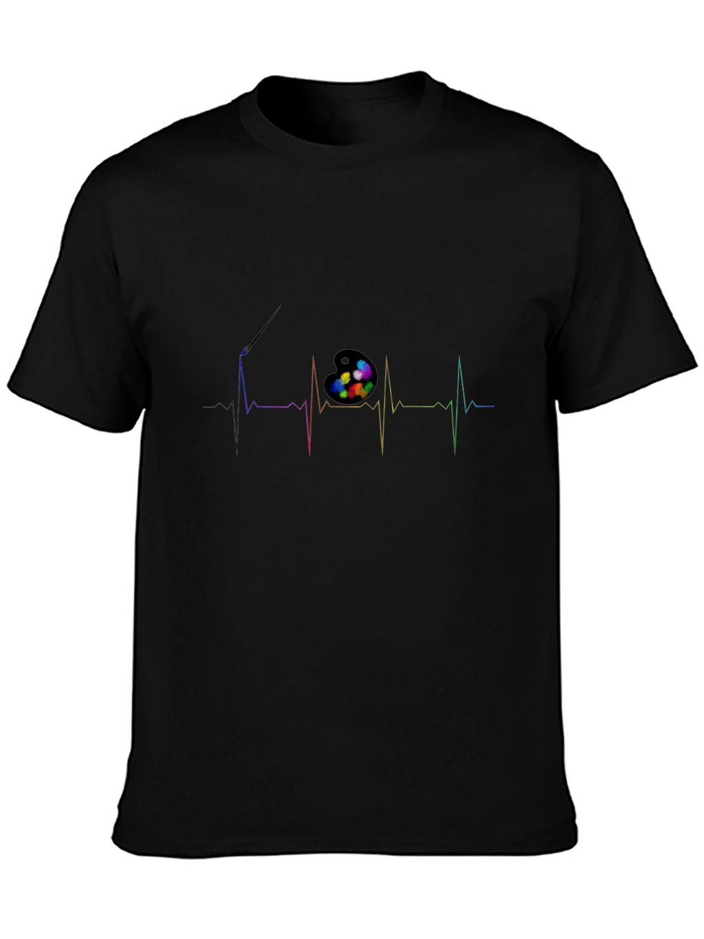 Artist Heartbeat T-Shirt - Creative Palette Pulse Design