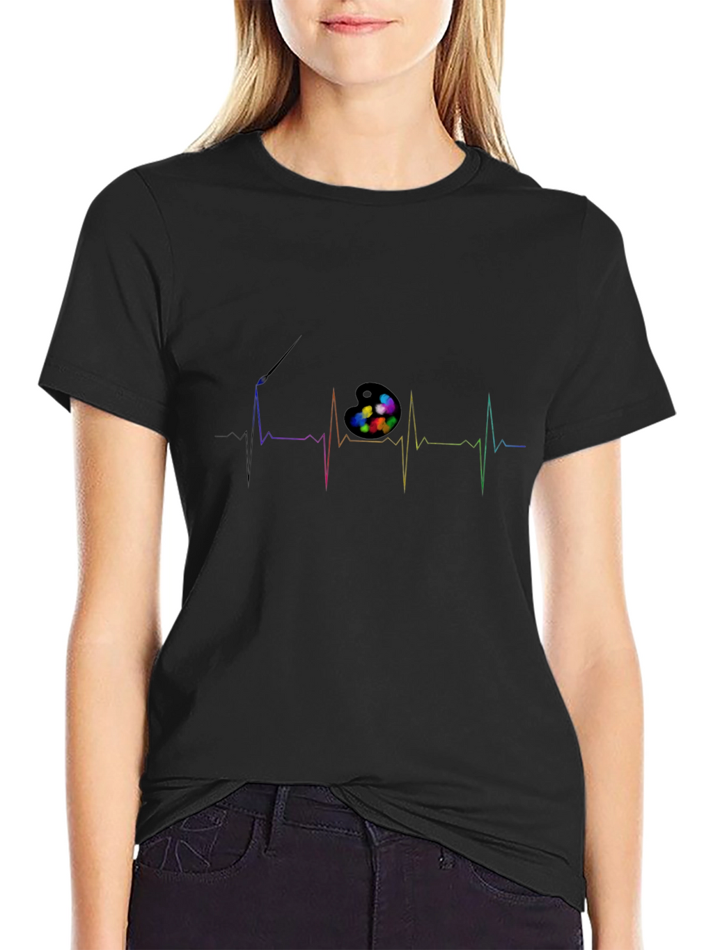 Artist Heartbeat T-Shirt - Creative Palette Pulse Design