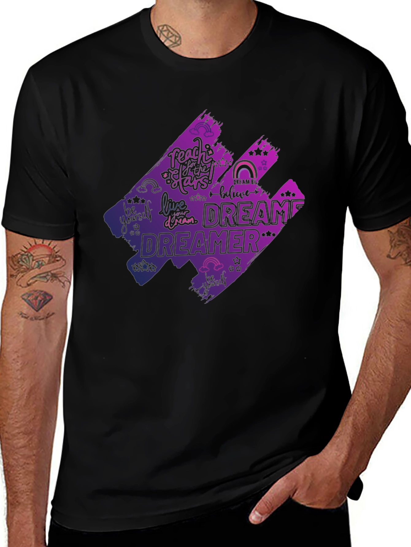 Dreamer Graphic T-Shirt - Black Cotton Tee