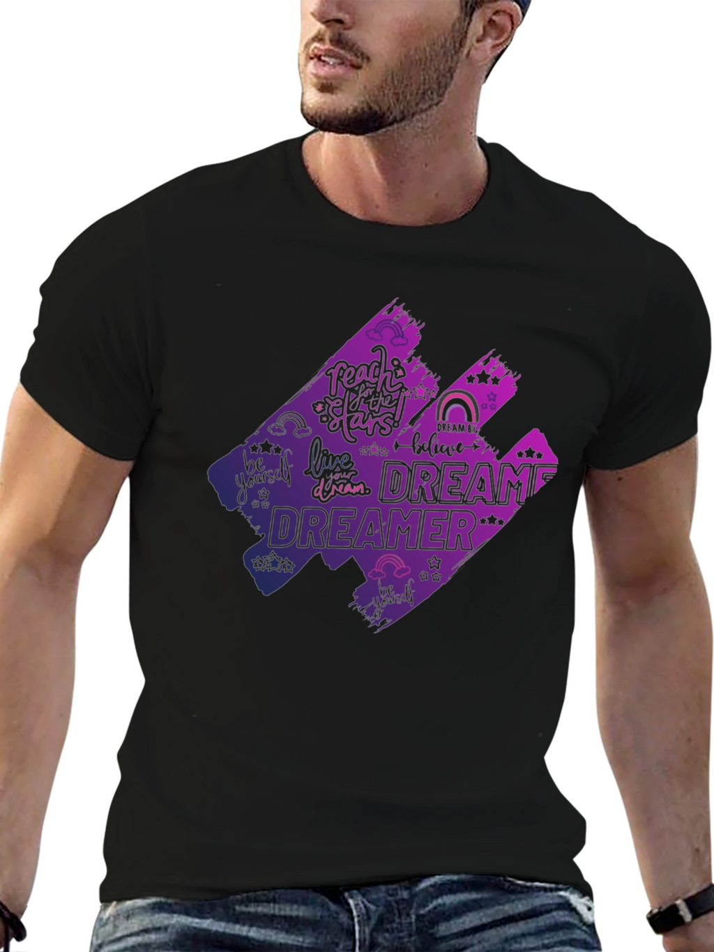 Dreamer Graphic T-Shirt - Black Cotton Tee