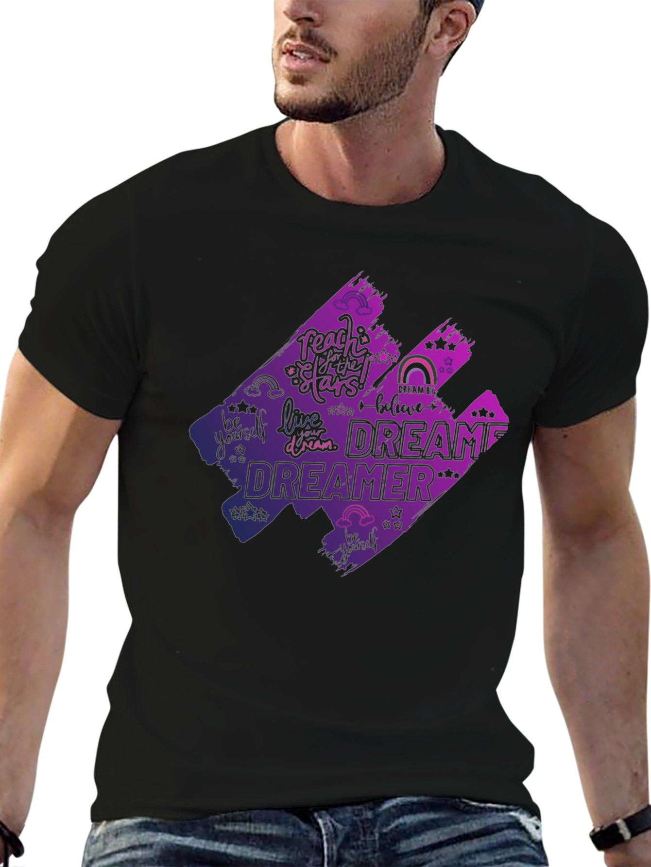 Dreamer Graphic T-Shirt - Black Cotton Tee