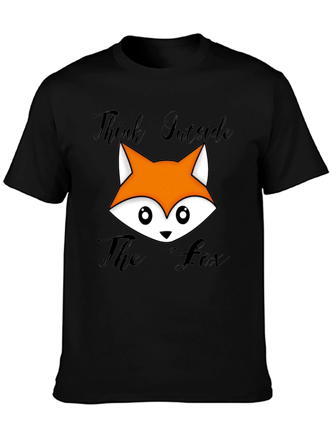Think Outside The Fox Graphic T-Shirt - Black