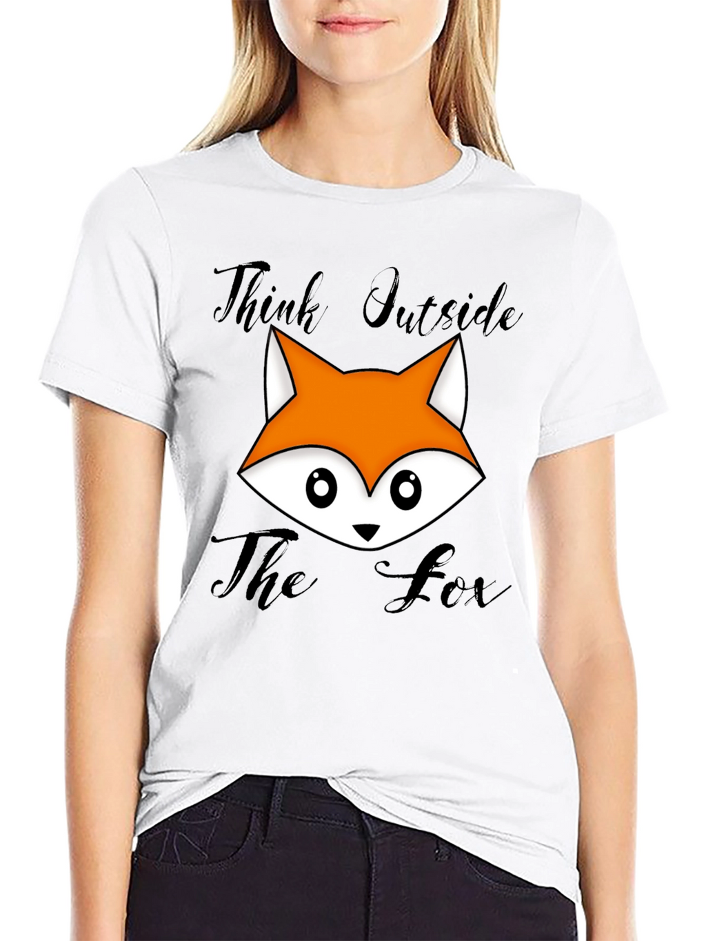 Think Outside The Fox Graphic T-Shirt - Black