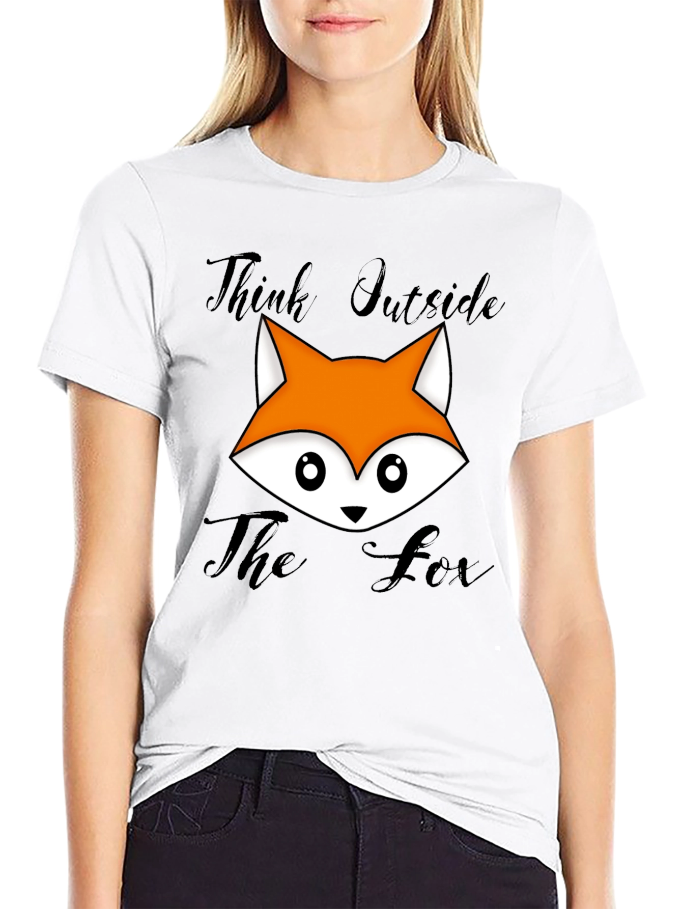 Think Outside The Fox Graphic T-Shirt - Black