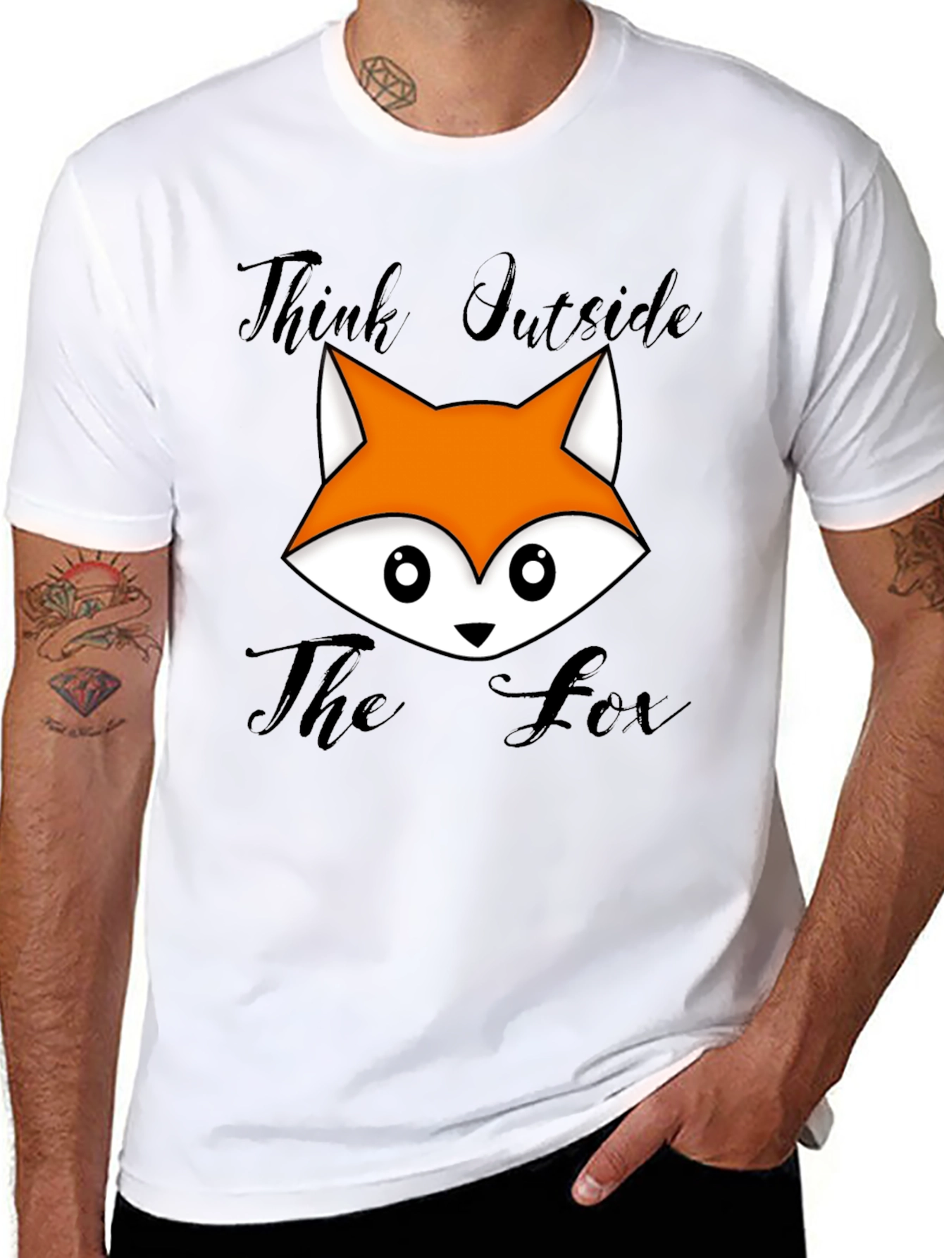 Think Outside The Fox Graphic T-Shirt - Black