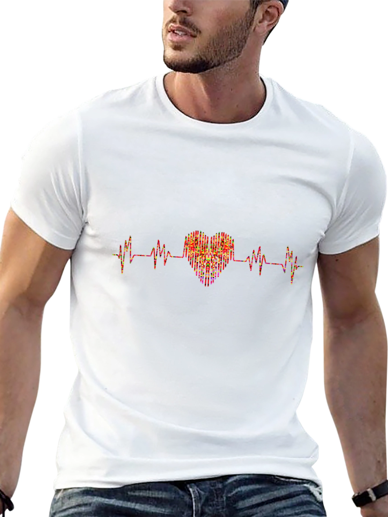 Heartbeat Heart T-Shirt - Stylish Graphic Tee