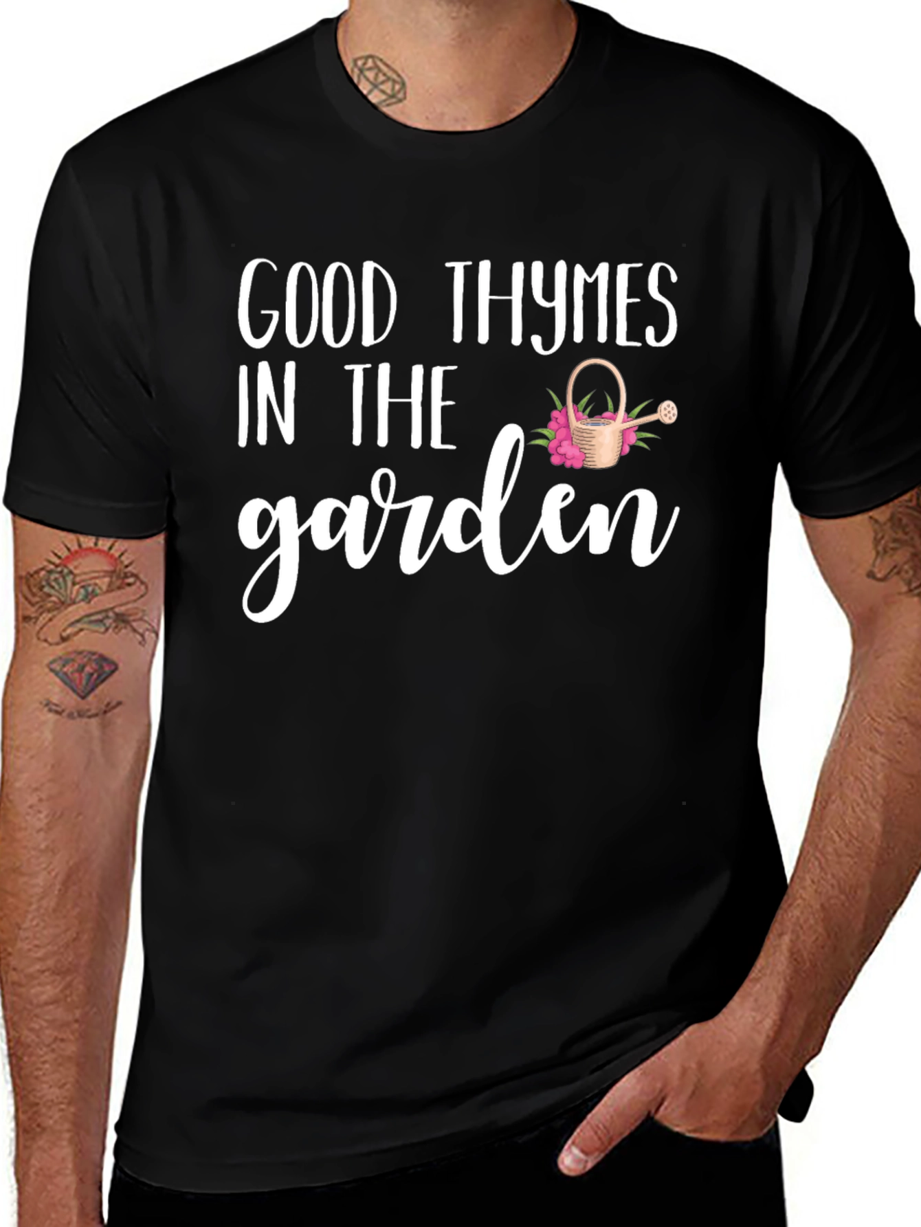 Good Thymes in the Garden Black T-Shirt