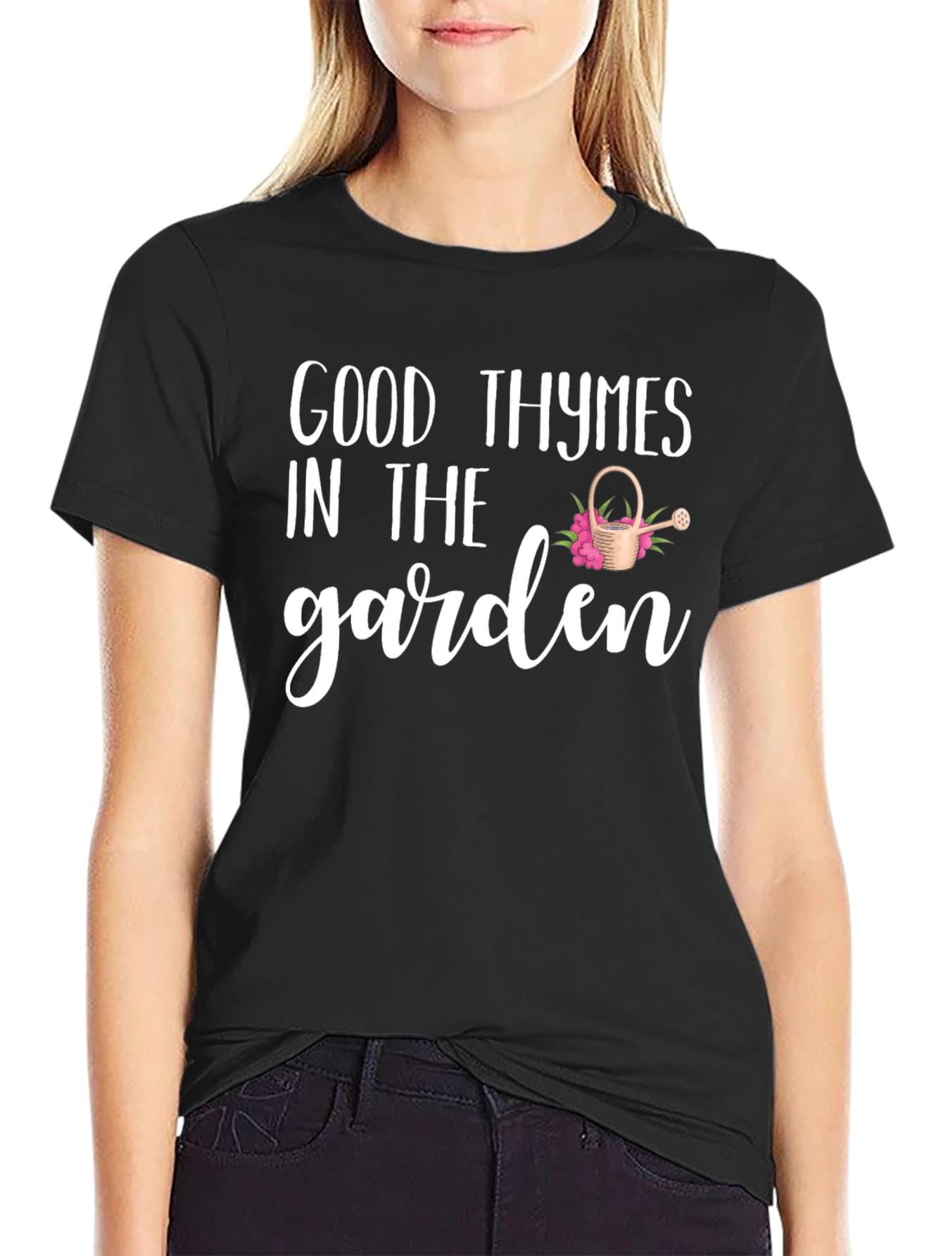 Good Thymes in the Garden Black T-Shirt