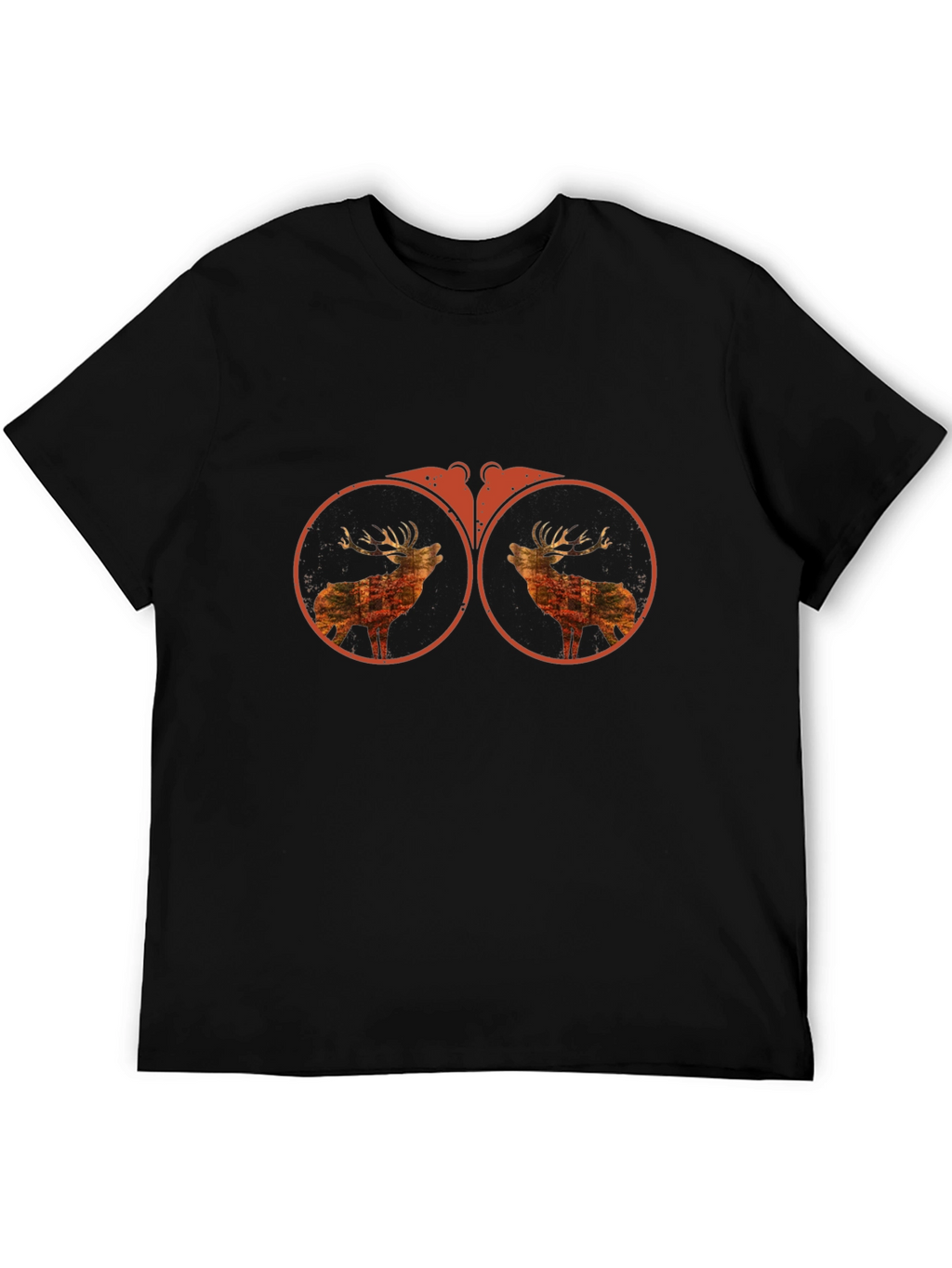 Binocular Deer Graphic Tee - Black Cotton T-Shirt