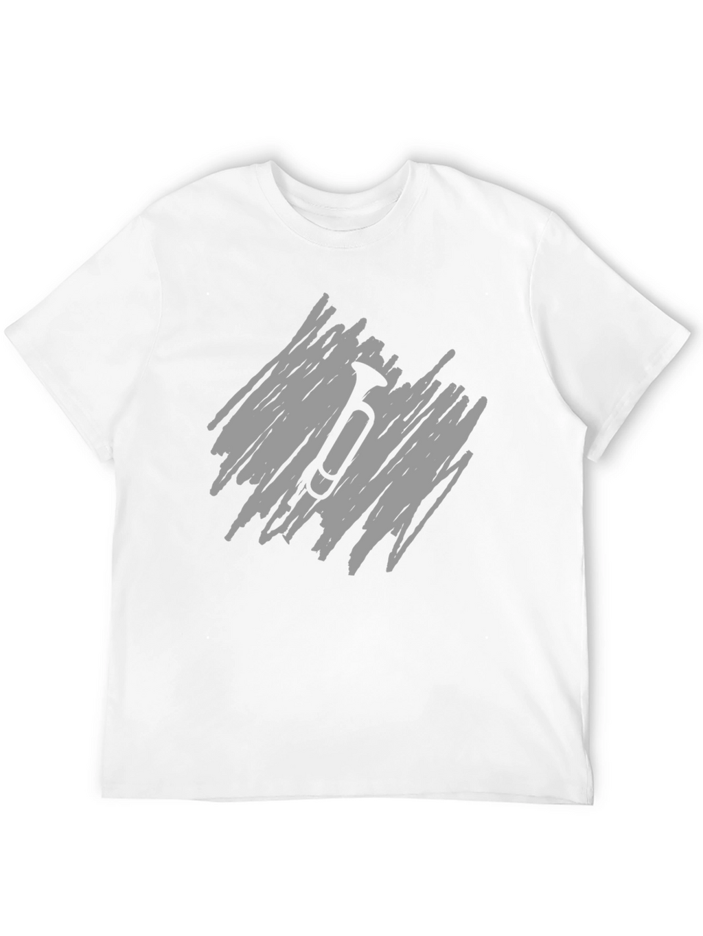 Mens Black T-Shirt with Scribble Trumpet Design