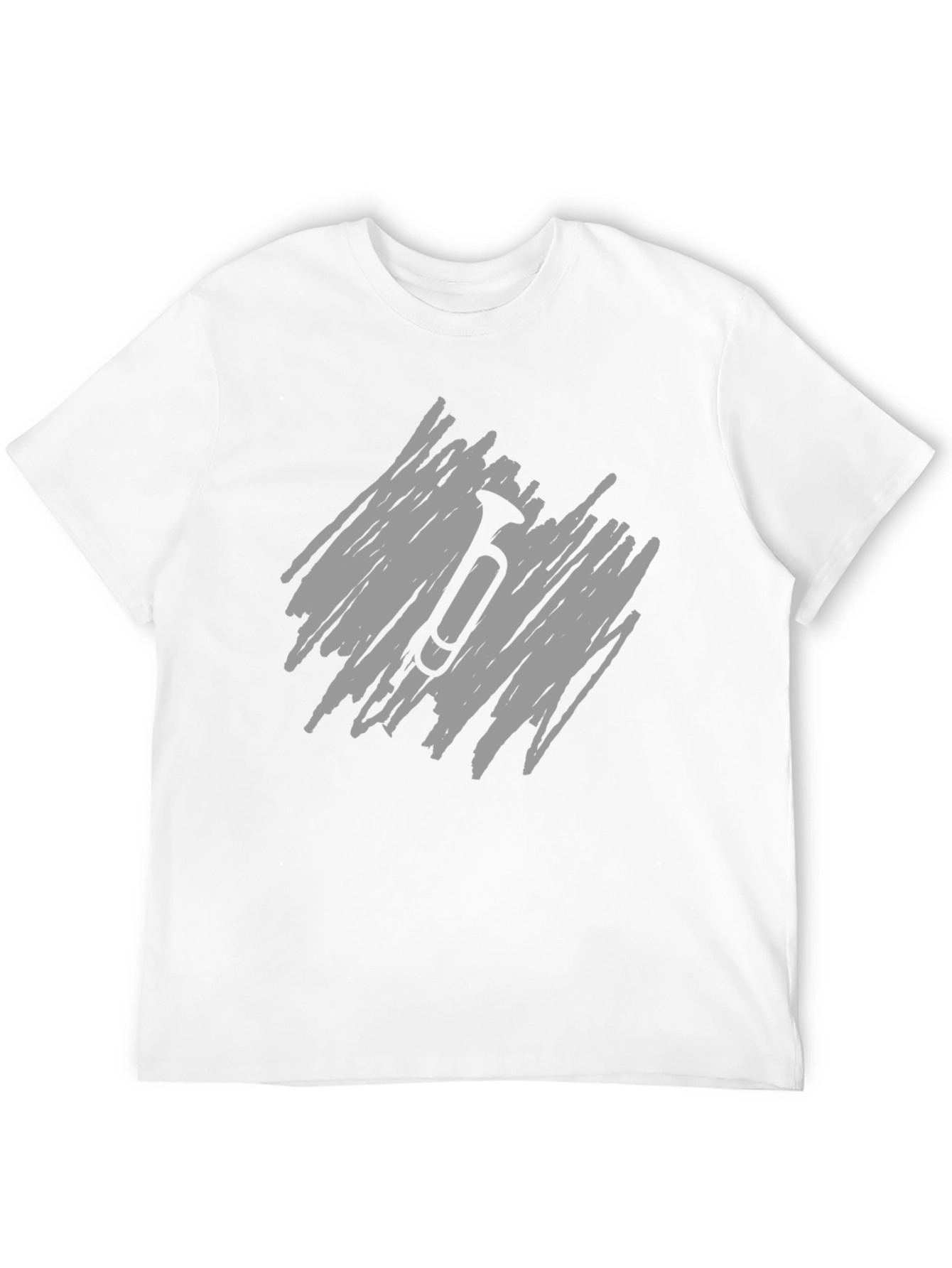 Mens Black T-Shirt with Scribble Trumpet Design