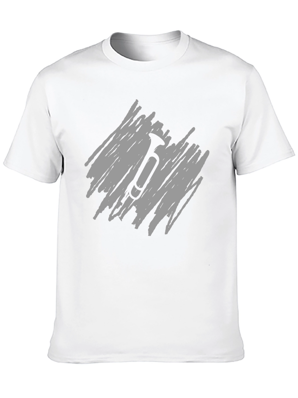 Mens Black T-Shirt with Scribble Trumpet Design