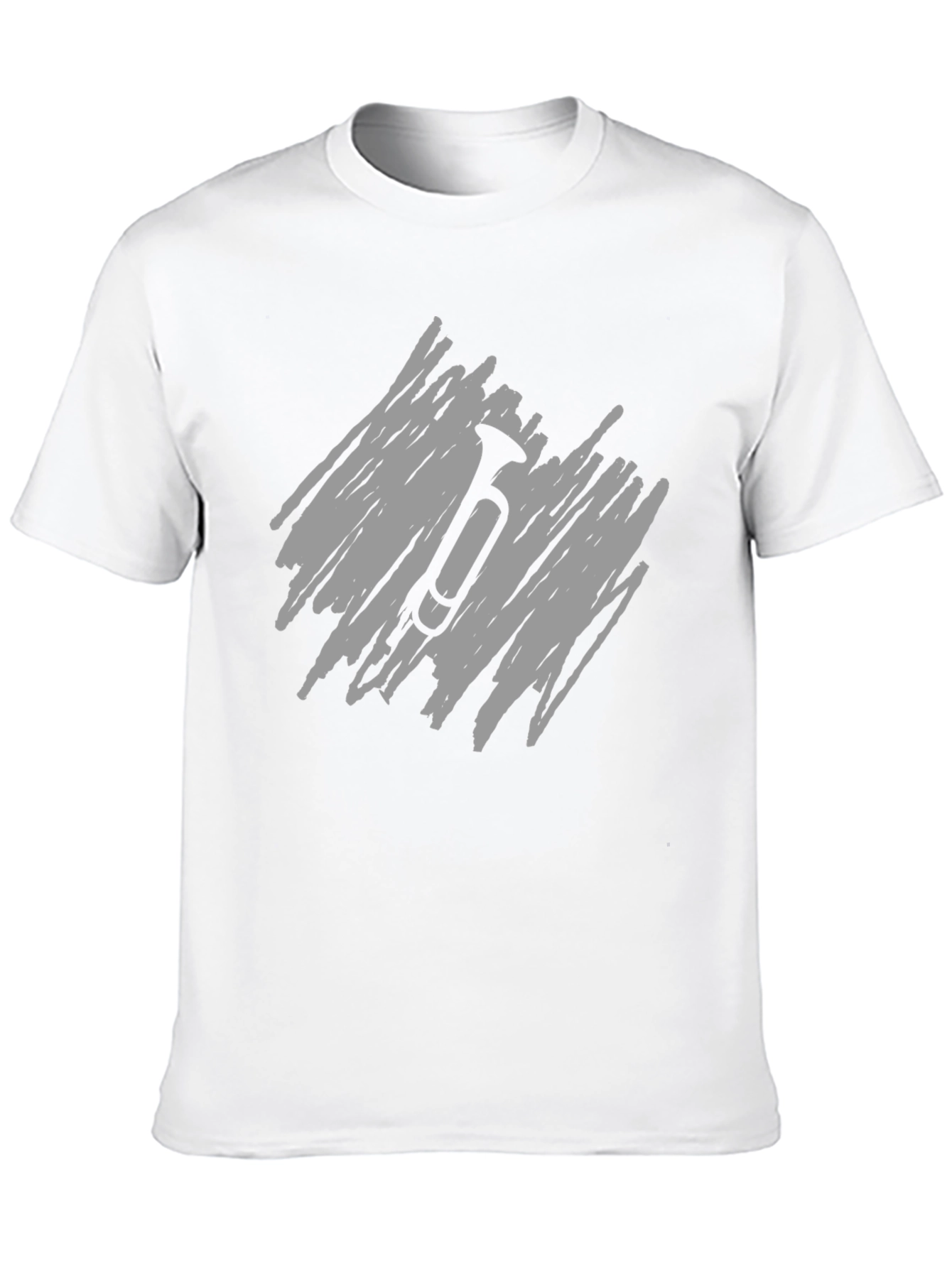 Mens Black T-Shirt with Scribble Trumpet Design
