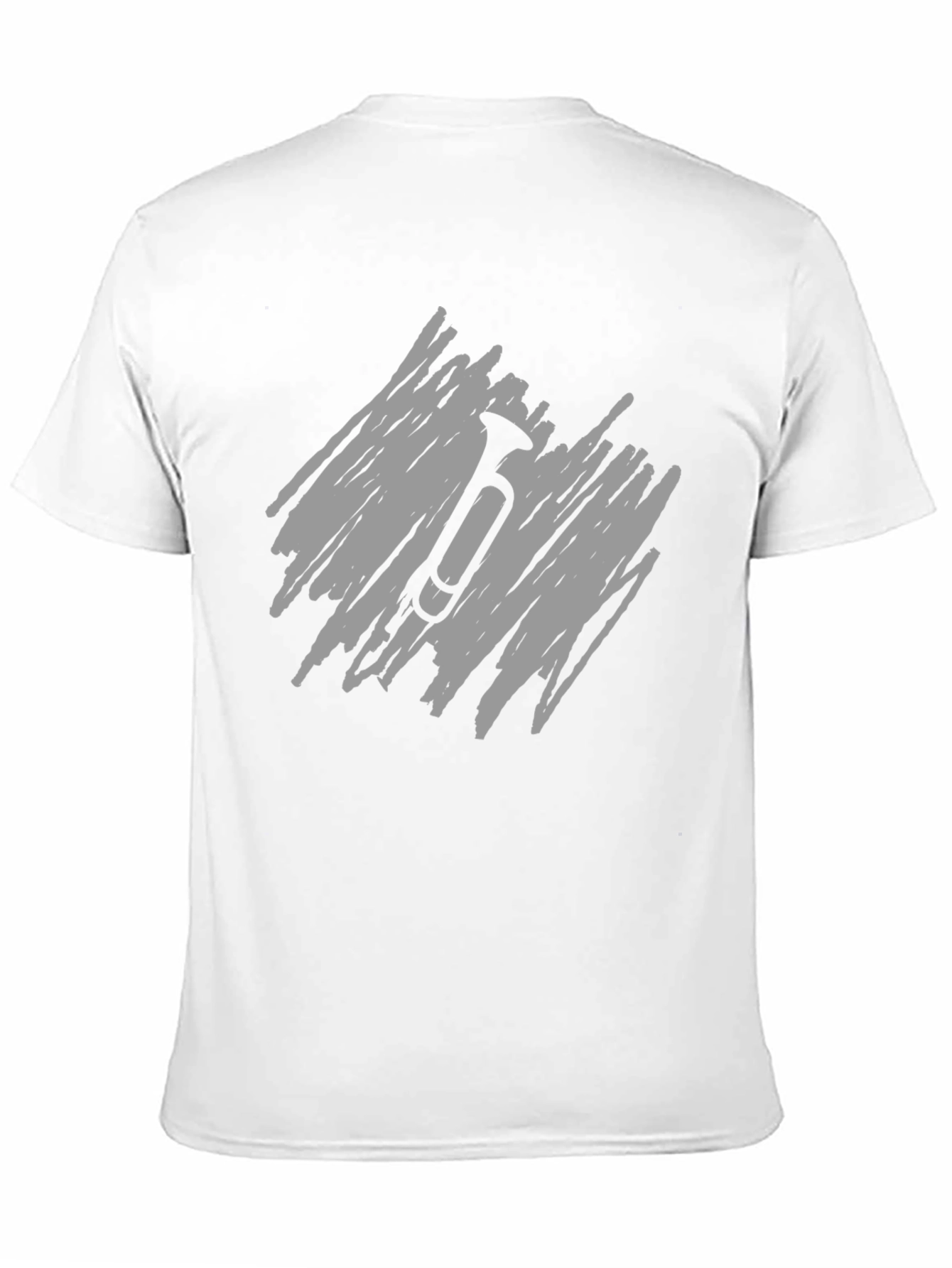 Mens Black T-Shirt with Scribble Trumpet Design