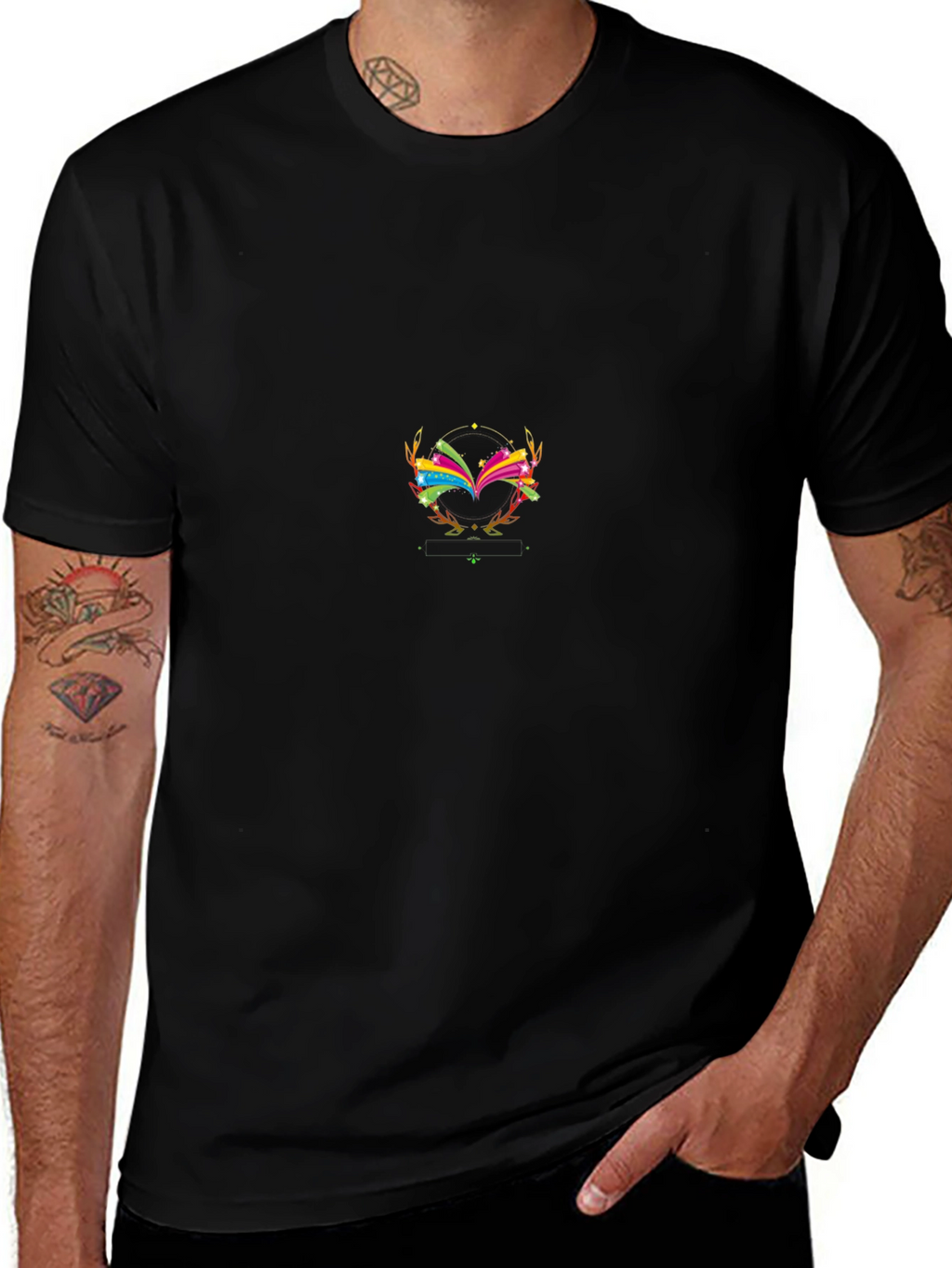 Abstract Graphic Tee - Stylish Black T-Shirt