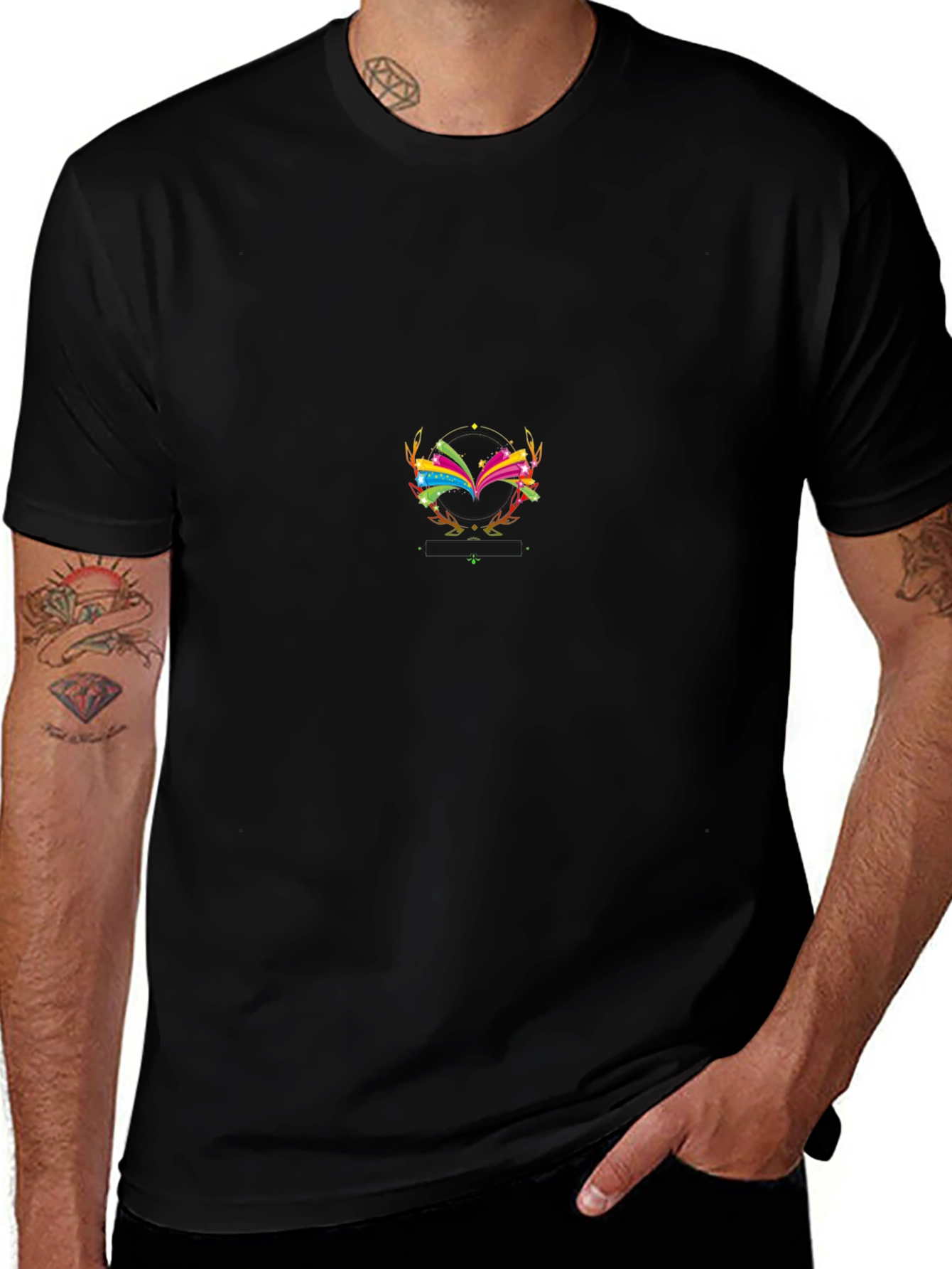 Abstract Graphic Tee - Stylish Black T-Shirt