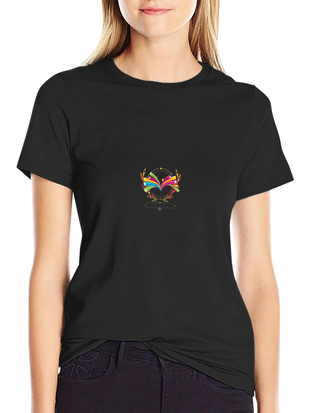Abstract Graphic Tee - Stylish Black T-Shirt