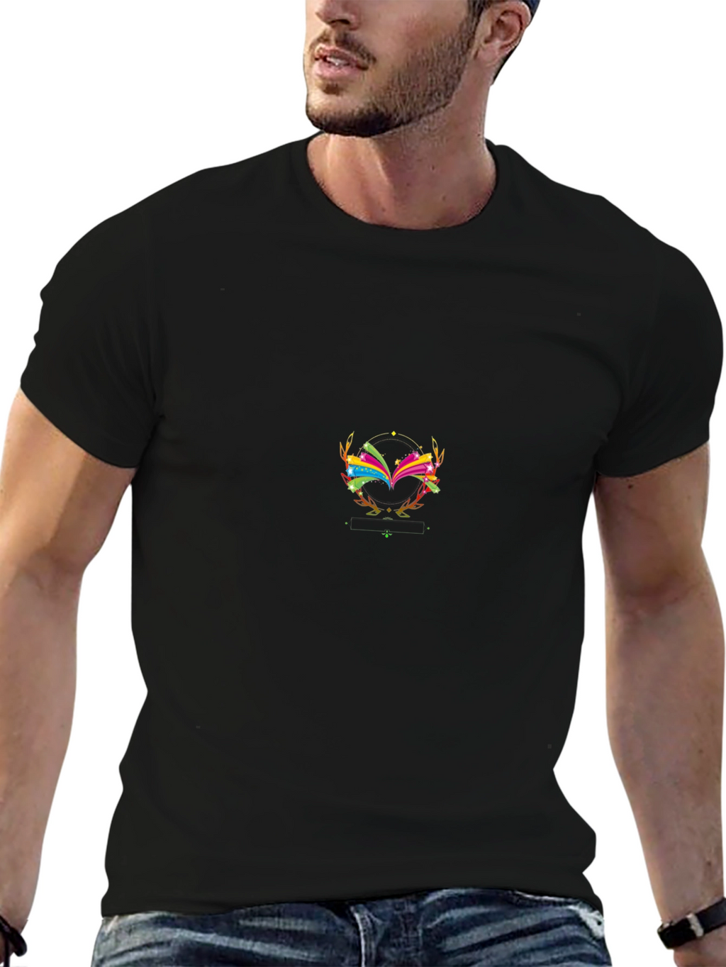 Abstract Graphic Tee - Stylish Black T-Shirt