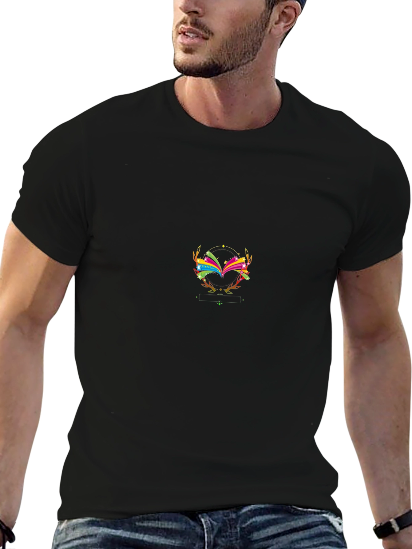 Abstract Graphic Tee - Stylish Black T-Shirt
