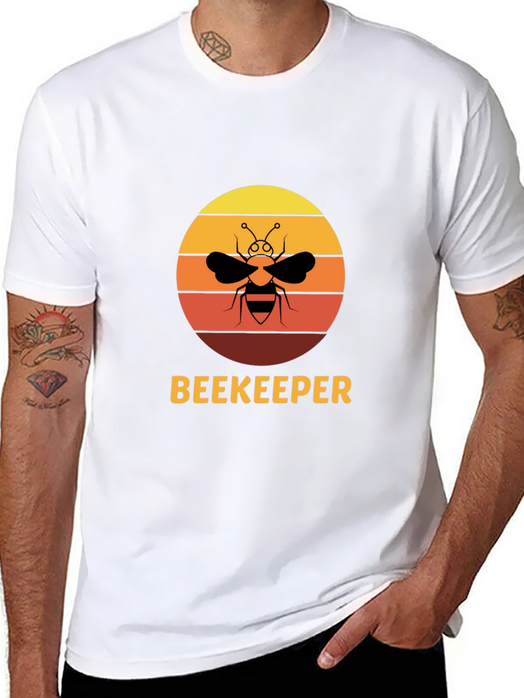 Beekeeper Bee Sunset Graphic T-Shirt