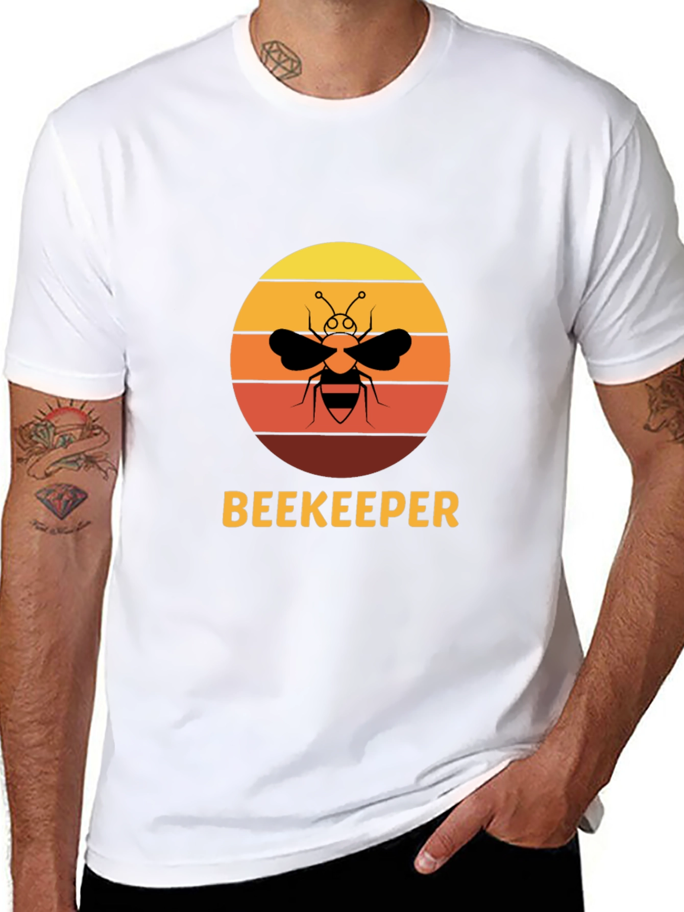 Beekeeper Bee Sunset Graphic T-Shirt