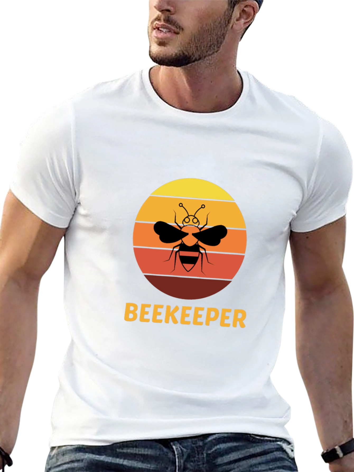 Beekeeper Bee Sunset Graphic T-Shirt