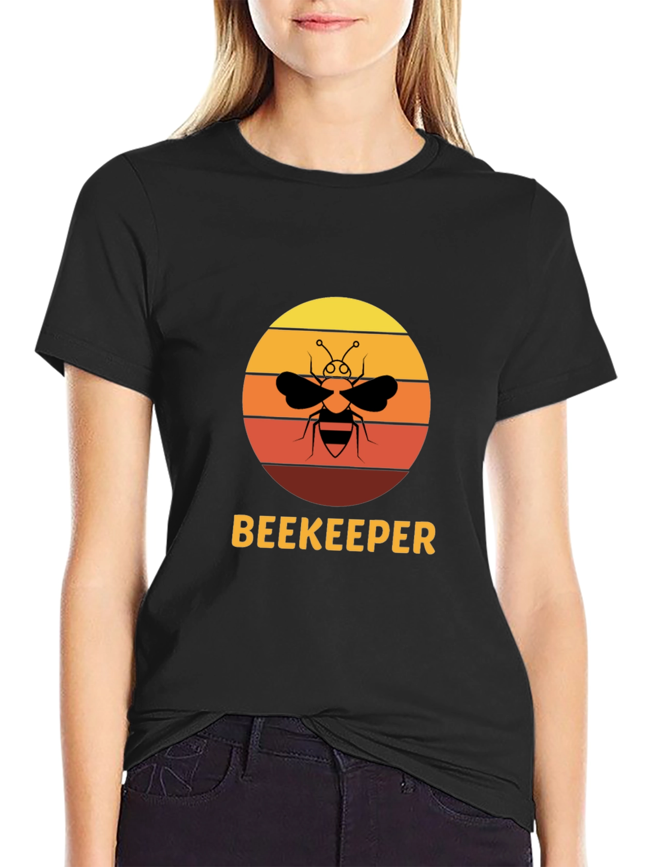 Beekeeper Bee Sunset Graphic T-Shirt