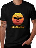 Beekeeper Bee Sunset Graphic T-Shirt