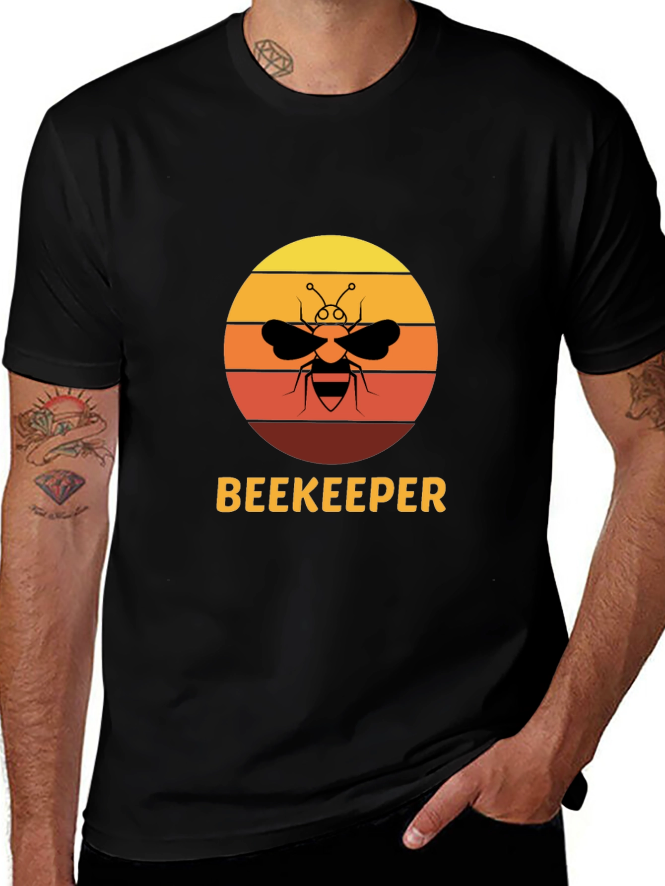 Beekeeper Bee Sunset Graphic T-Shirt