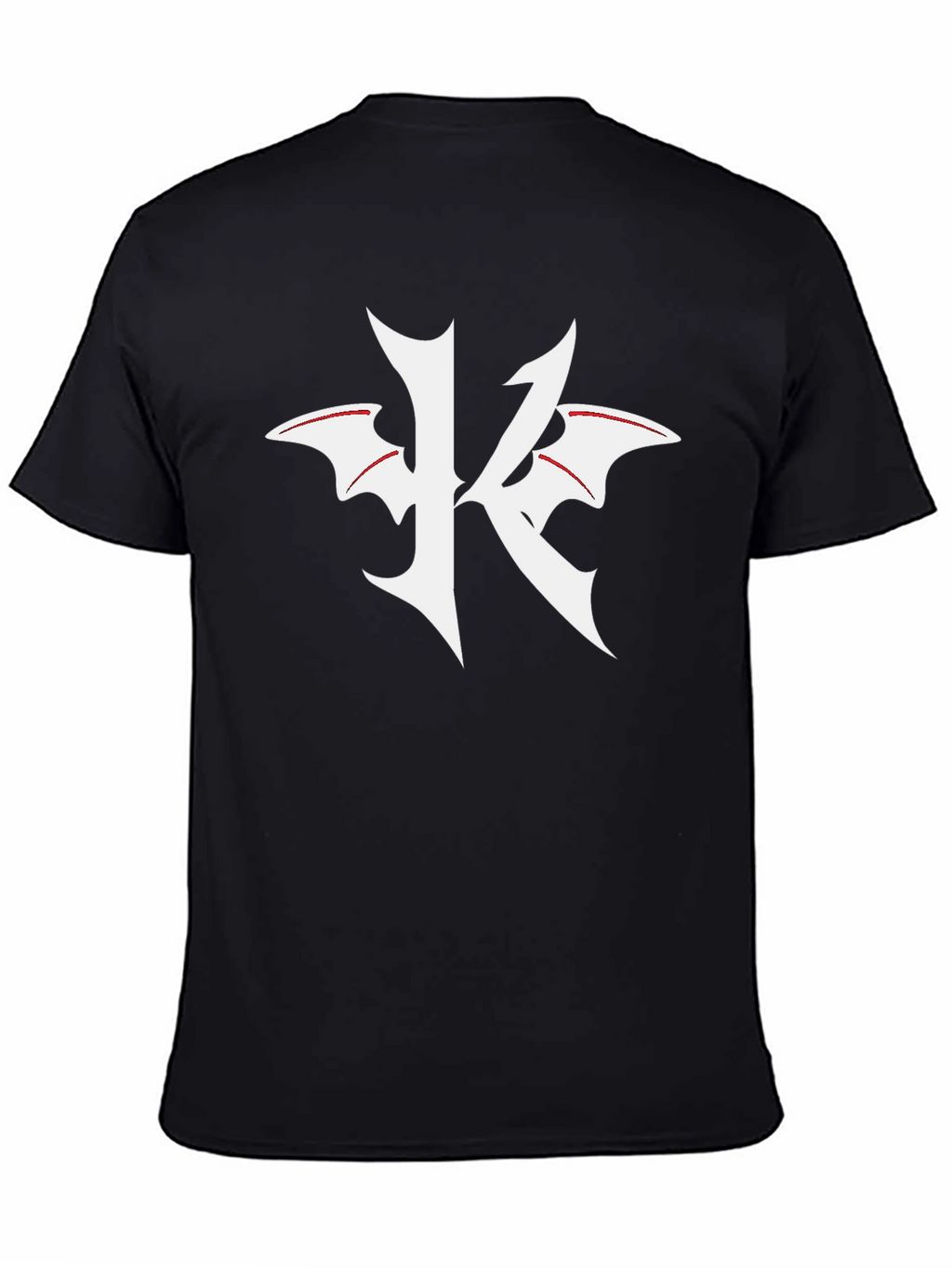 Black T-Shirt with K Bat Wing Graphic