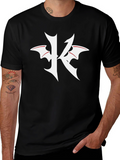 Black T-Shirt with K Bat Wing Graphic