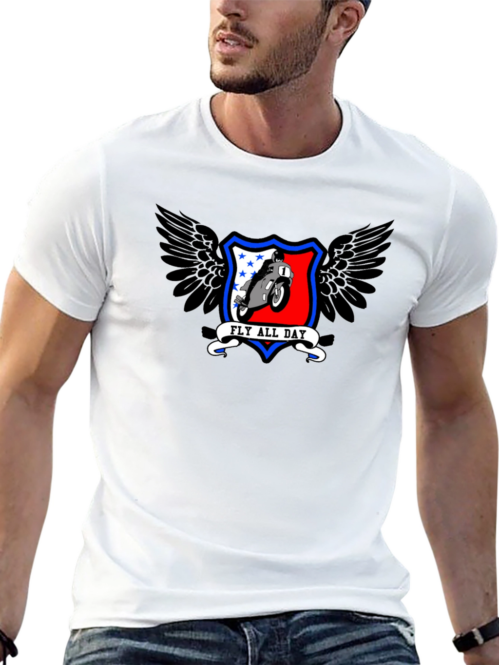 Fly All Day Motorcycle Graphic Tee