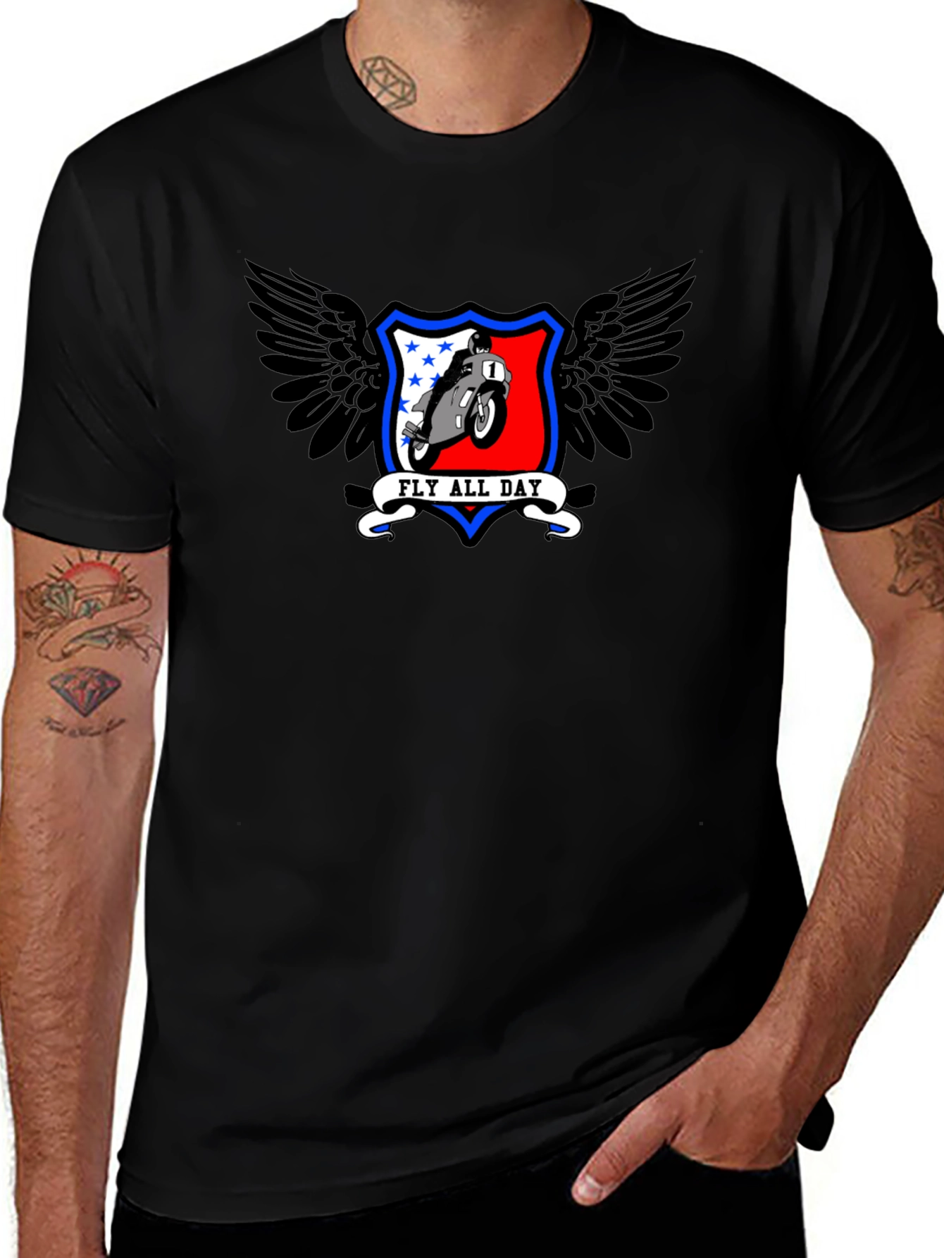 Fly All Day Motorcycle Graphic Tee