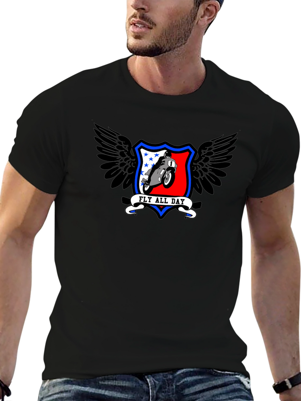 Fly All Day Motorcycle Graphic Tee