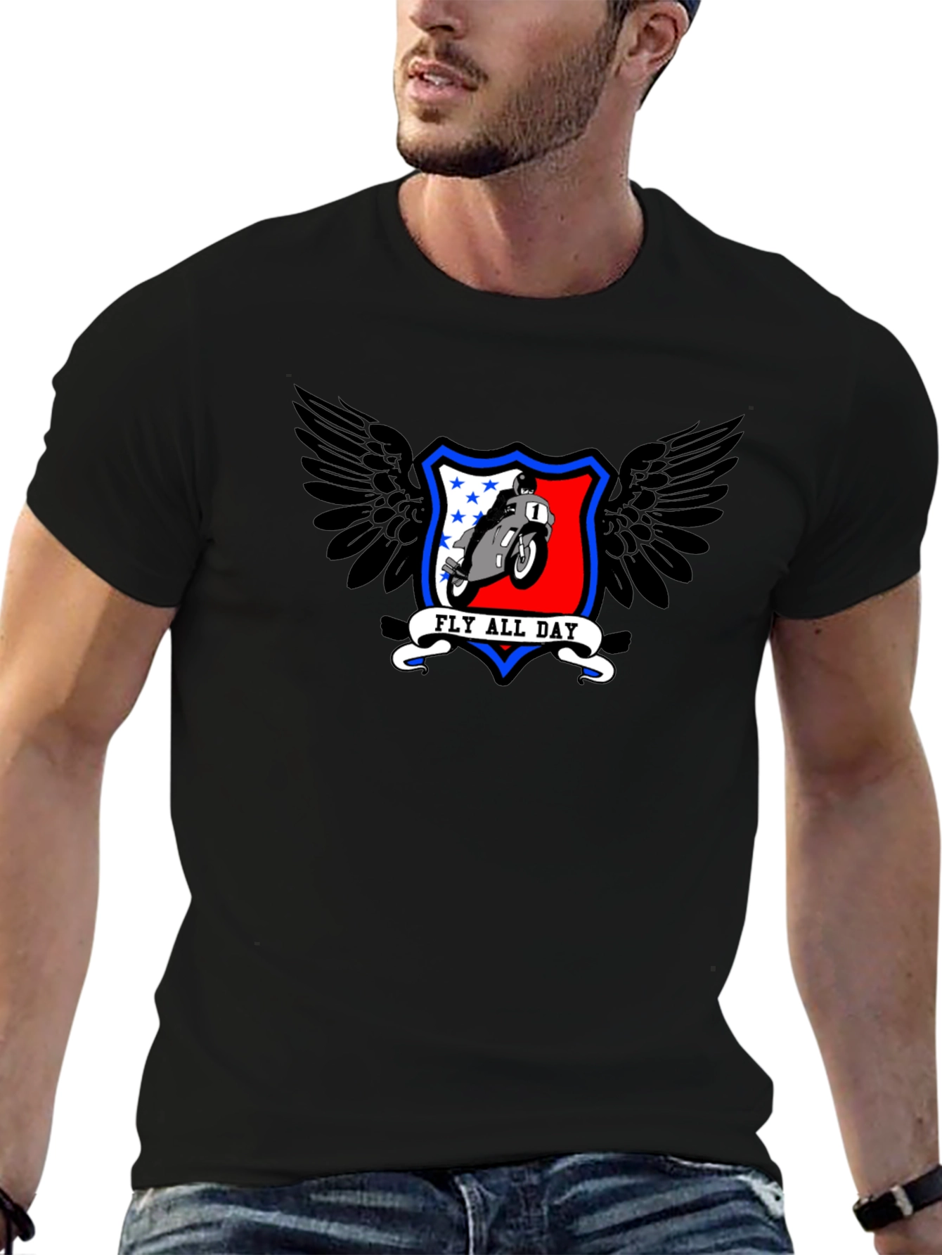 Fly All Day Motorcycle Graphic Tee