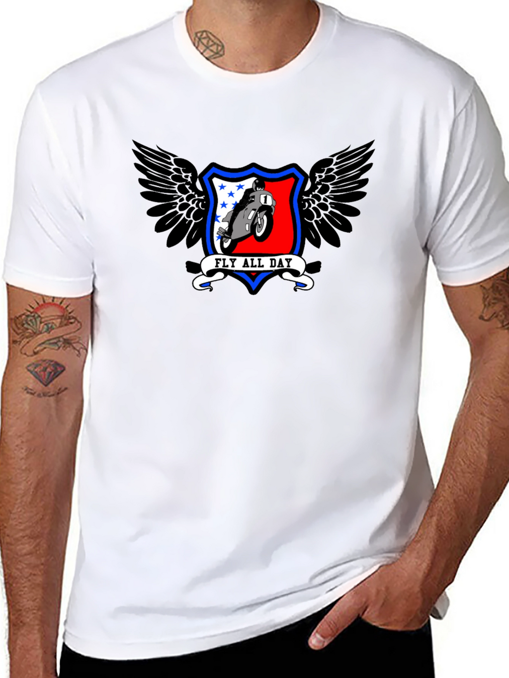 Fly All Day Motorcycle Graphic Tee